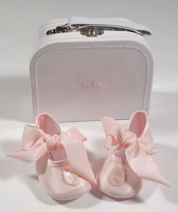 dior-baby-silk-pink-ribbon-shoes TOP 10 Stylish Baby Girls Shoes Fashion