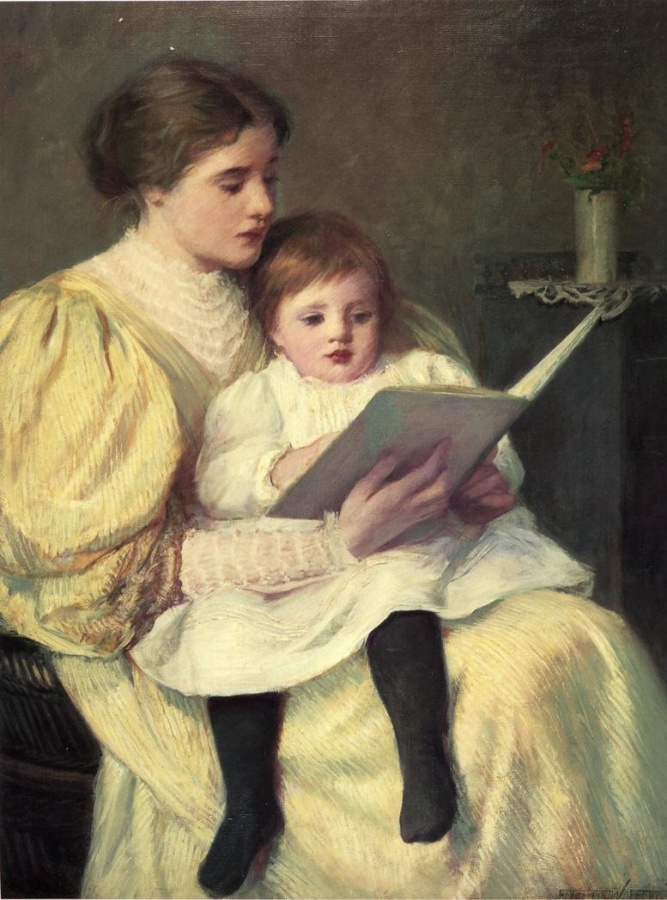 frederick-warren-freer-xx-mother-and-child-reading-xx-montgomery-museum-of-fine-arts 20 Paintings Of Fine Art
