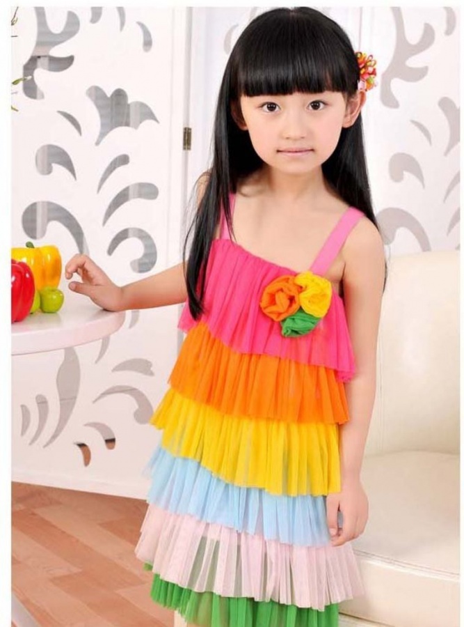 girls-dress-Rainbow-summer