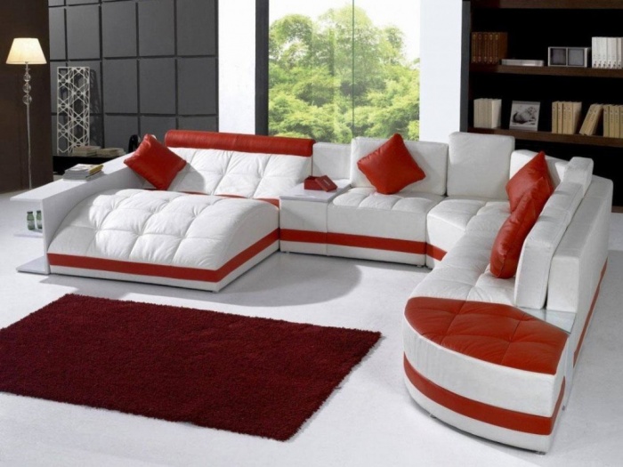 Discover the 10 Uncoming Furniture Trends 49 living-room-colors-trend-red-cushion-white-sofa