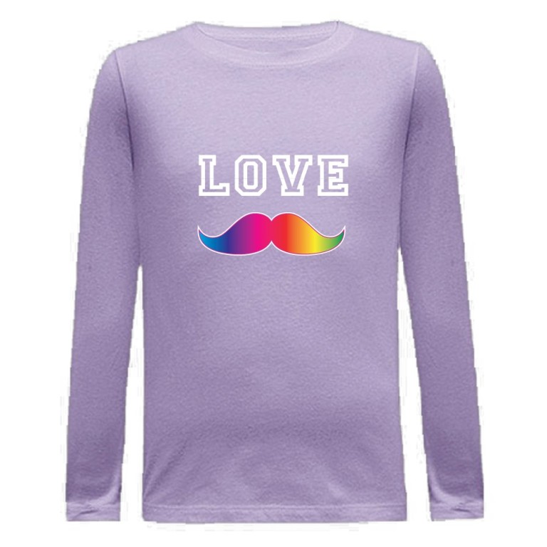 Gorgeous Rainbow Kids Clothing 27 love_mustache_rainbow_long_sleeve_lavende