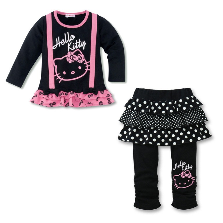 lovely-hello-kitty-suit-children-s-suit-baby-girls-long-sleeve-kt-t-shirt 30 Cutest Baby Girl Pants