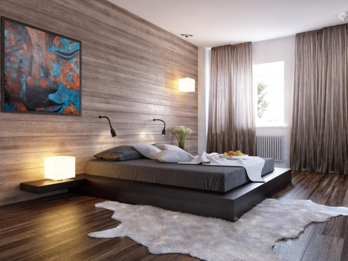 Fabulous and Breathtaking Bedroom Designs 52 modern-bedroom-with-cool-wood-wall
