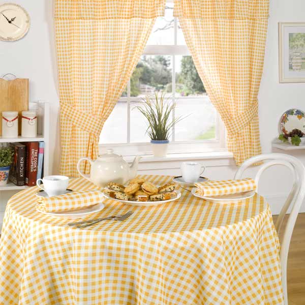 molly-gingham-check-kitchen-lemon-0 Kitchen Window's Curtain For Privacy And Decoration