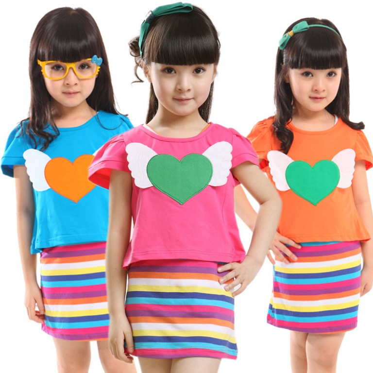 rainbow-striped-dress-set-kids-heart-angel