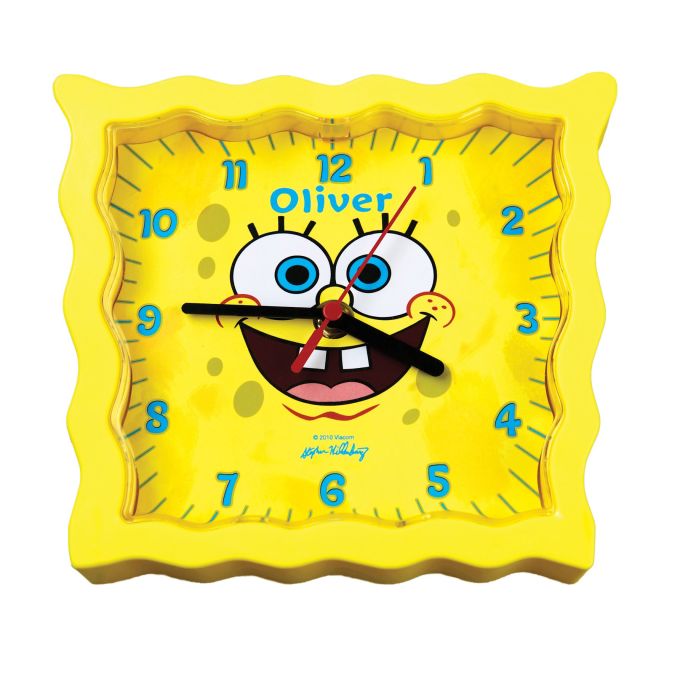 15 Amazing Wall Clocks Will Be Pieces Of Art In Your Home 30 spongebob-squarepants-personalised-kids-wall-clock-gift-idea-11143-p