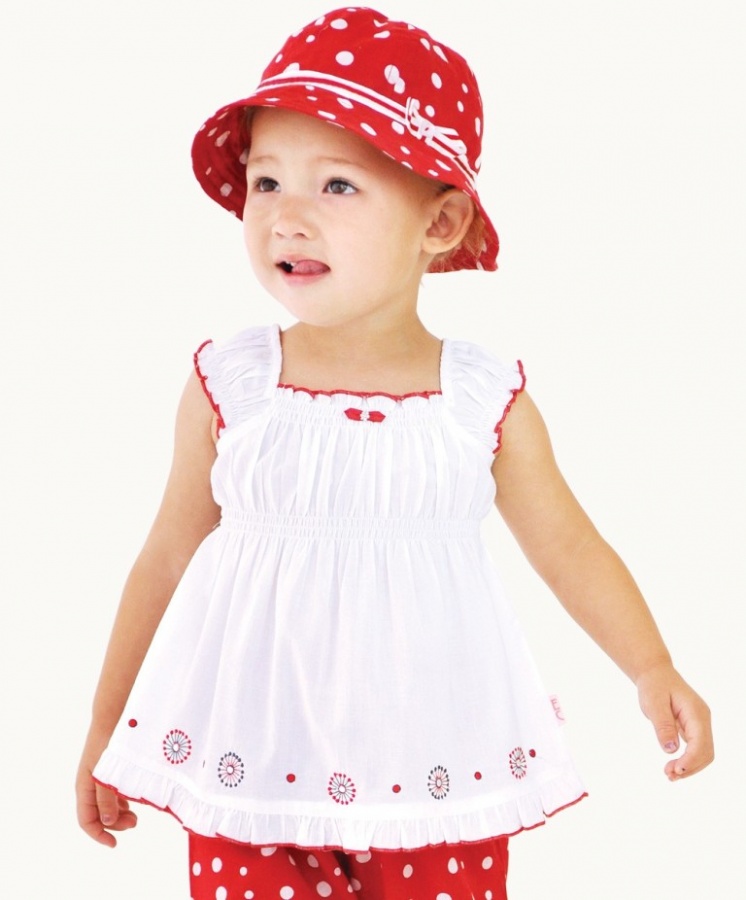 white-cotton-voile-top Top 15 Cutest Baby Clothes for Summer