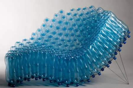 Strange chair made of bottles