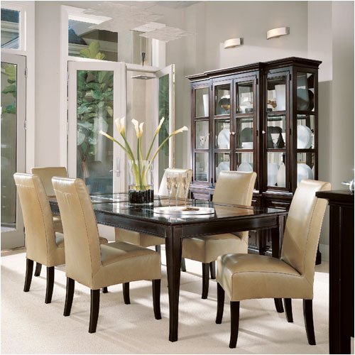 28 Elegant Designs For Your Dining Room 27 51k93wvnt6l._stanley_20furniture_20370_20glass_20top_20table_20series_20american_20modern_20glass_20top_20table_20with_20leather_20side_20chai_