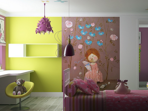 Beautiful-Wall-Murals-Decoration-Style-in-Pink-Bedroom-Design-Ideas-fo-Teenage-Girls-Bedroom3 Modern Ideas Of Room Designs For Teenage Girls