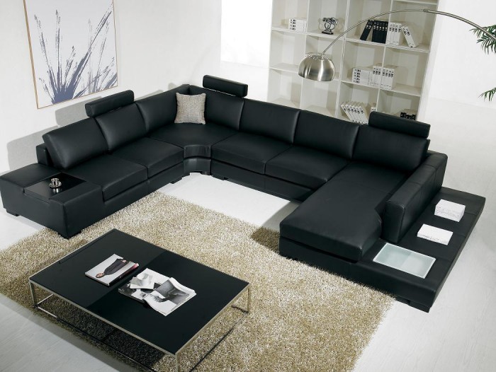 +20 Modern Ideas For Living Rooms Designs 24 Black-Sofa-Living-Room-Furniture-Modern