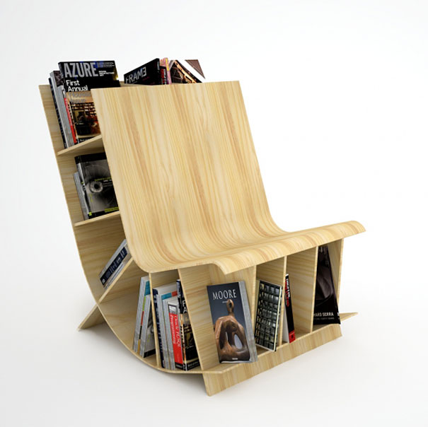 Bookseat-creative-bookshelves 40 Unusual and Creative Bookcases