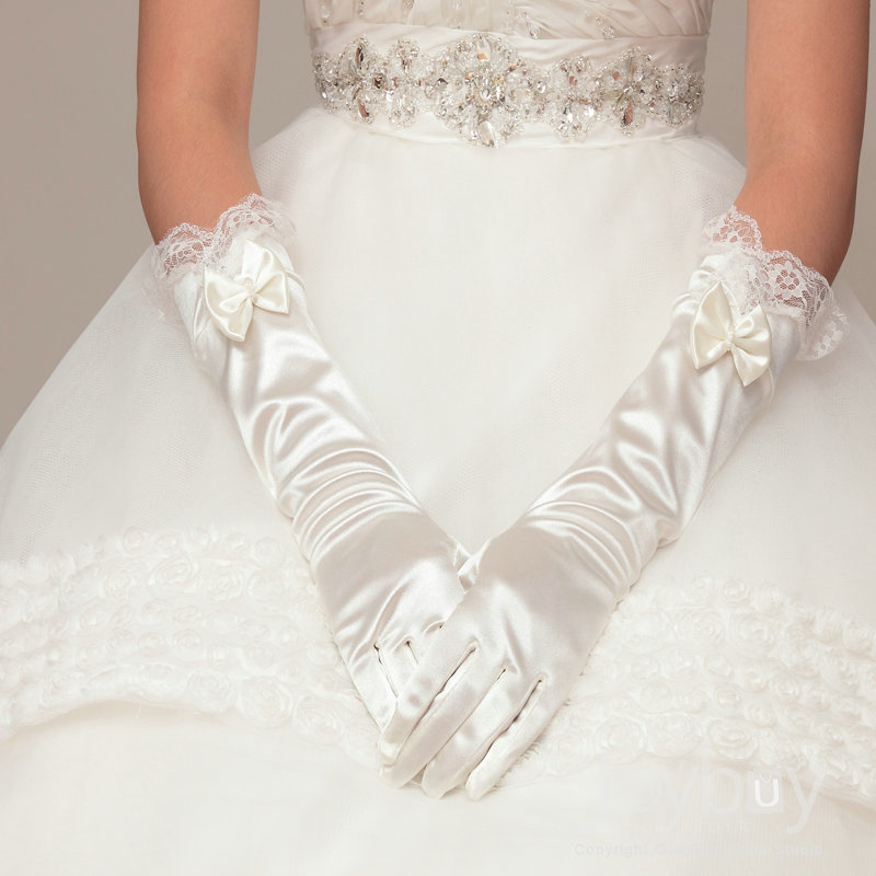 35 Elegant Design Of Bridal Gloves And Tips On Wearing It In Your Wedding 32 Cheap_Bow_Wedding_Gloves_Full_Finger15487290665_5419495182687883