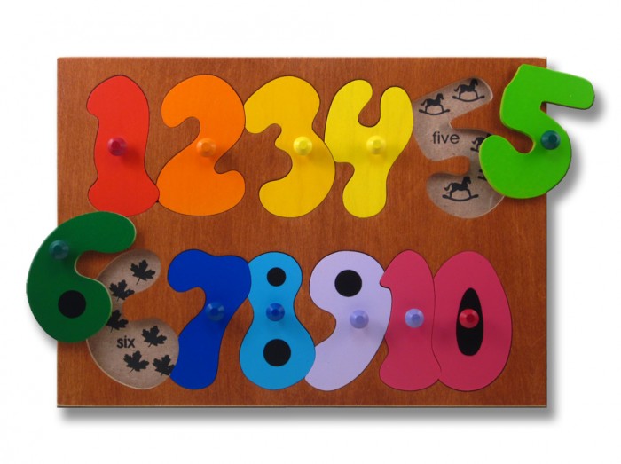 Childs Wooden Puzzle with Pegs Counting TN