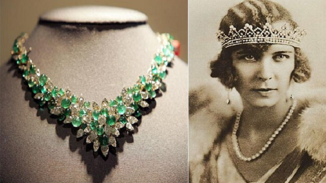 Queen Marie Jose’s Emerald and Diamond Necklace It includes 50 emeralds and a lot of diamonds