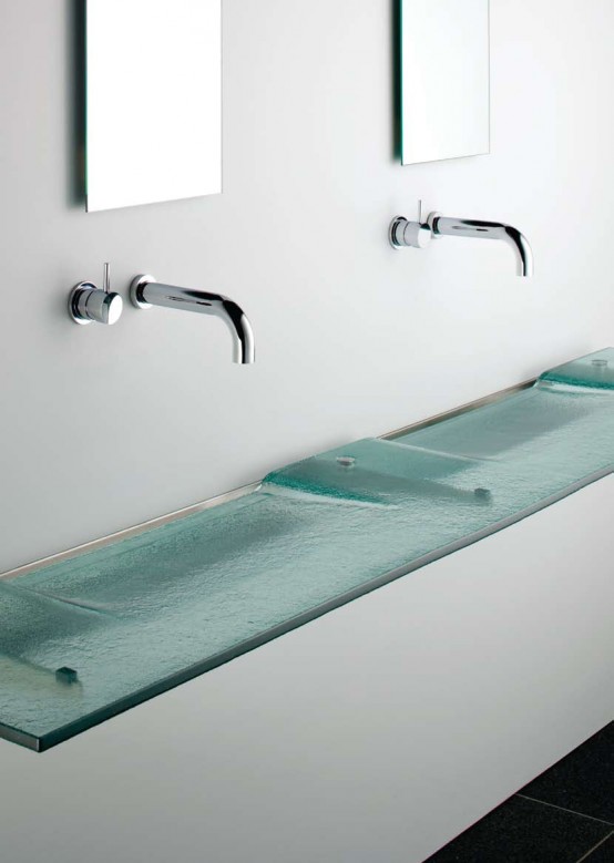 Enchanting Very Slim Glass Bathroom Sink by Omvivo