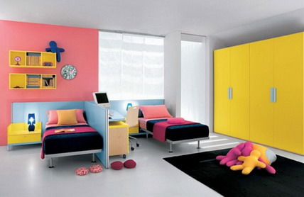 Modern-Colorful-Themes-Wall-Decoration-in-Teenage-Girls-Bedroom-Decorating-Designs-Ideas2 Modern Ideas Of Room Designs For Teenage Girls