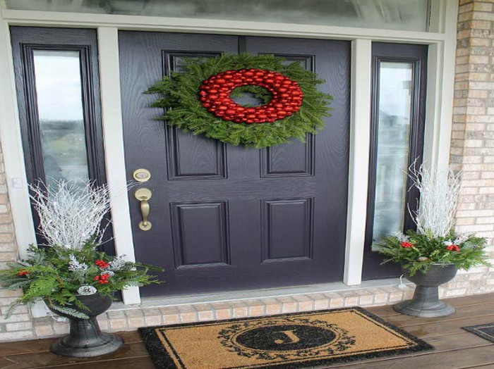 Painted Front Door Ideas with the rug