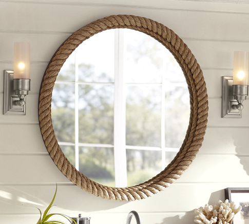 Pottery-Barn-Rope-Circle-Mirror 25 Creative Rope Decor Design Ideas