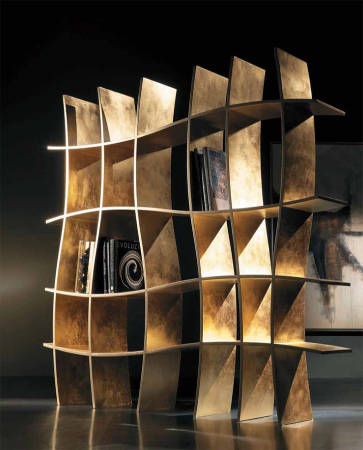 Sherwood-Contemporary-Curved-Bookcase 40 Unusual and Creative Bookcases