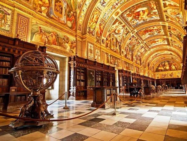 Library at El Real Monasterio de El Escorial (Madrid, Spain)