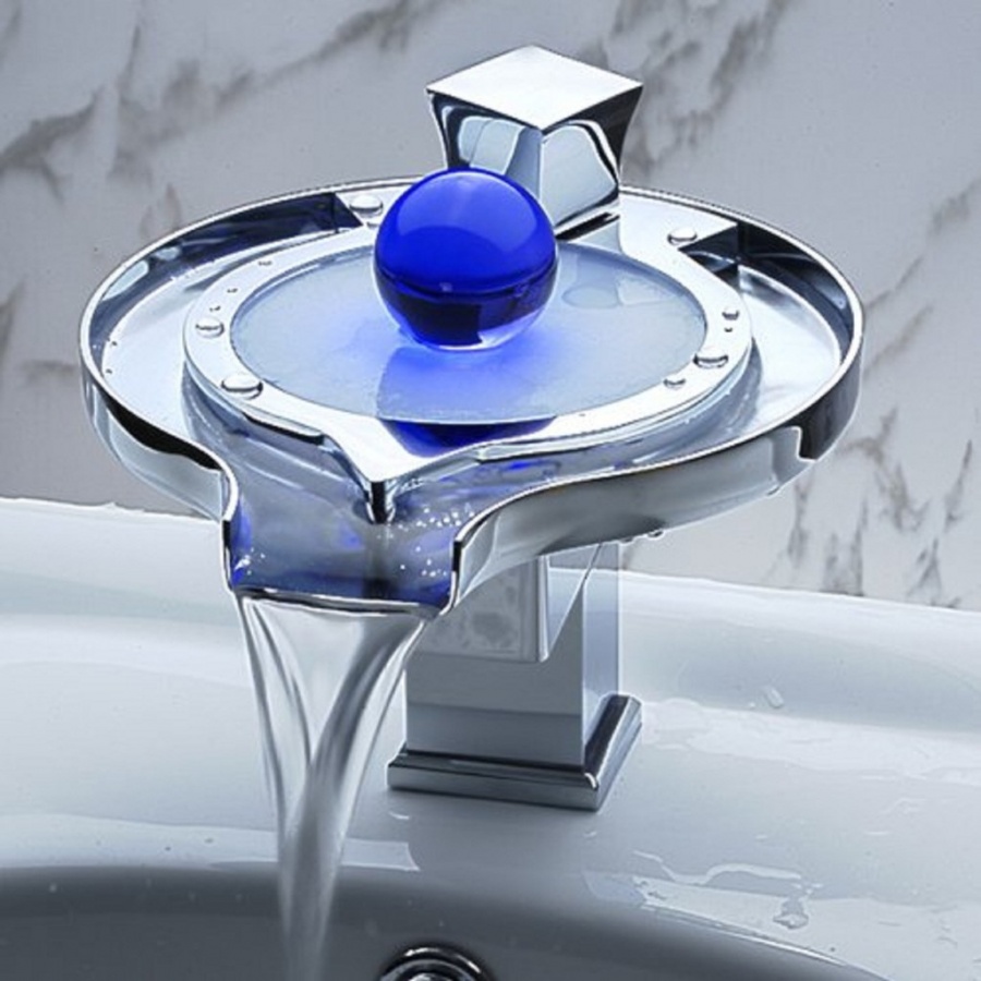 Unique-Bathroom-Vanity-Sink-LED-Faucet 40 Breathtaking and Unique Bathroom Faucets