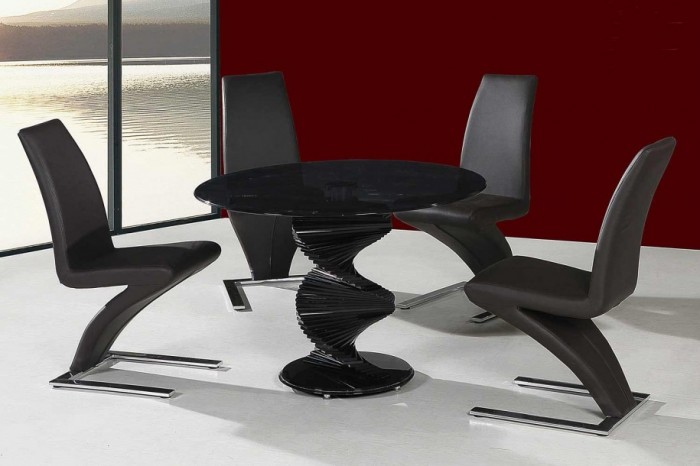 Unique-Swirl-Dining-Table-Leaf-Contemporary-Black-Dining-Table-Set-915x610