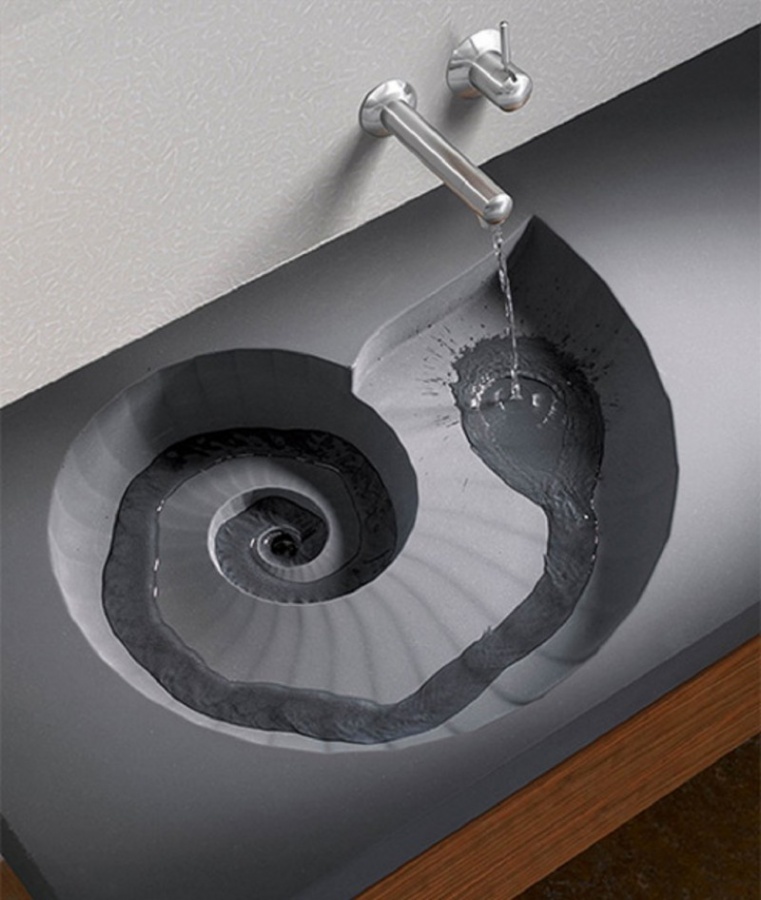 Unique-and-Creative-Spiral-faucet 40 Catchy and Dazzling Bathroom Sinks