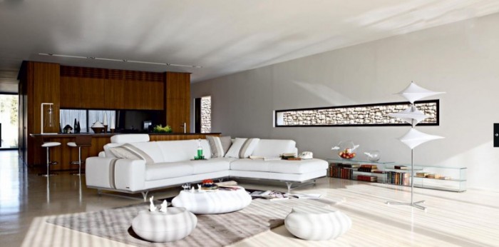 White Corner Sleeper Sofa Beds in Modern Living Room Designs by Roche Bobois +20 Modern Ideas For Living Rooms Designs - of living room designs 1