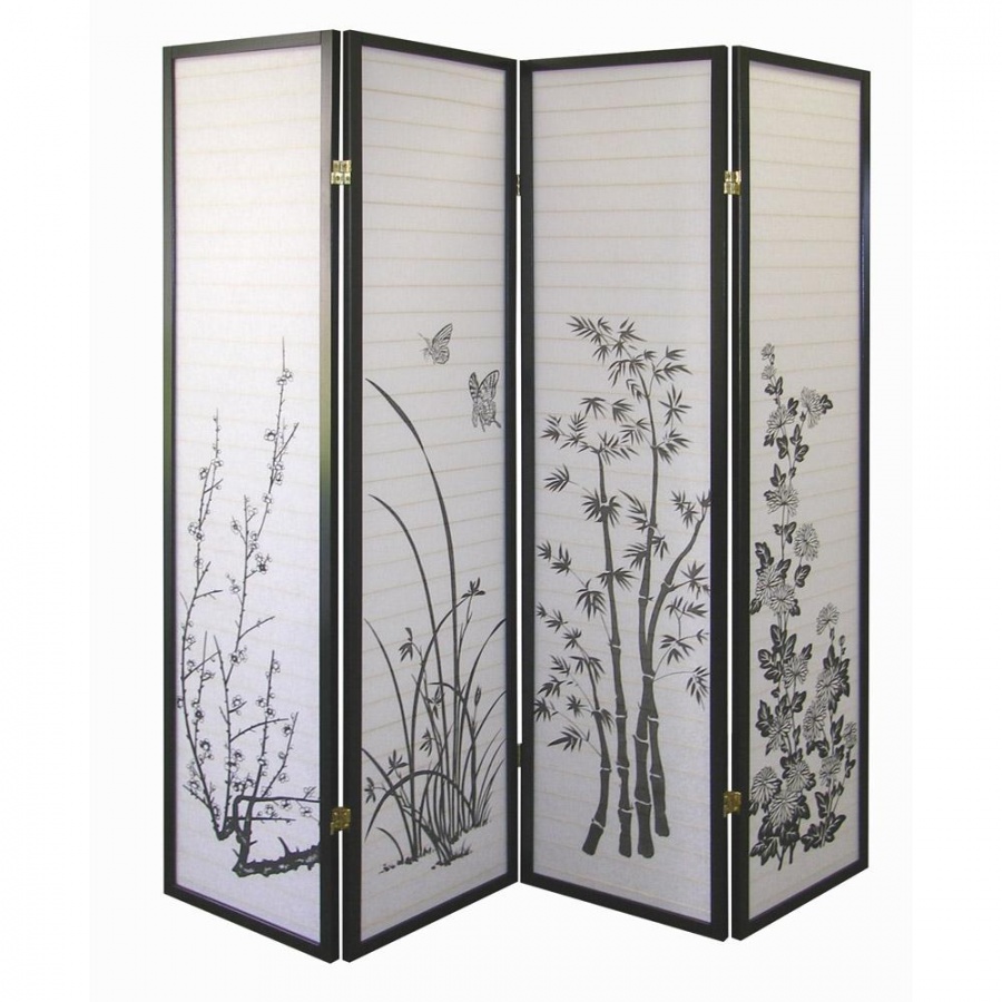 floral_4_panel_room_divider 40 Most Amazing Room Dividers