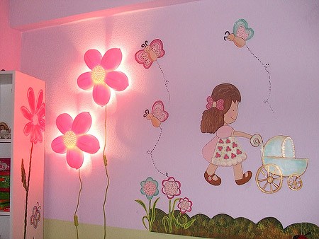 flower lighting kids room wall decor ideas Fantastic Designs Of Lighting And Lamps For Kids' Rooms - 1