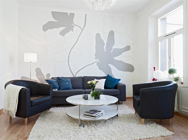 modern black-white living room