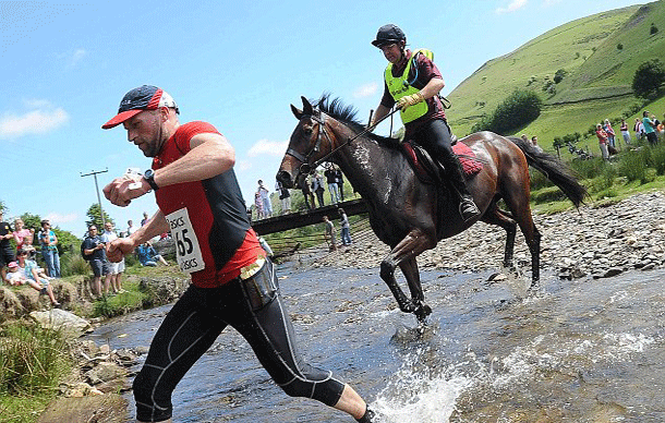 Man vs. Horse (man is to beat a horse and finish a line of 22 miles)