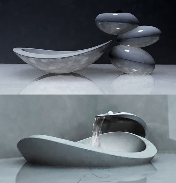 40 Catchy and Dazzling Bathroom Sinks 17 water-stone-faucet-and-sink3