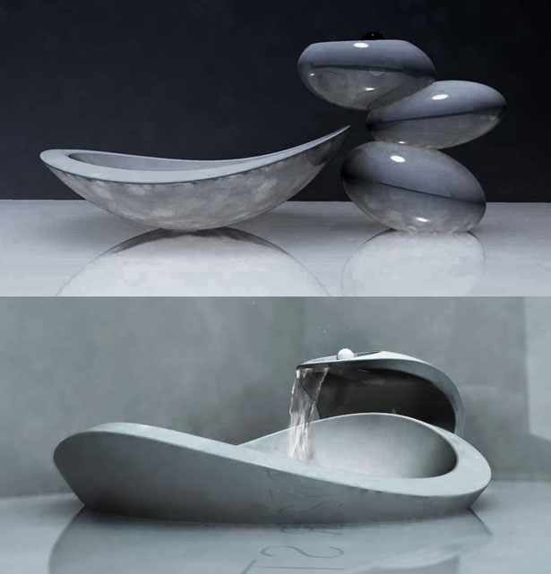 water-stone-faucet-and-sink3 40 Catchy and Dazzling Bathroom Sinks