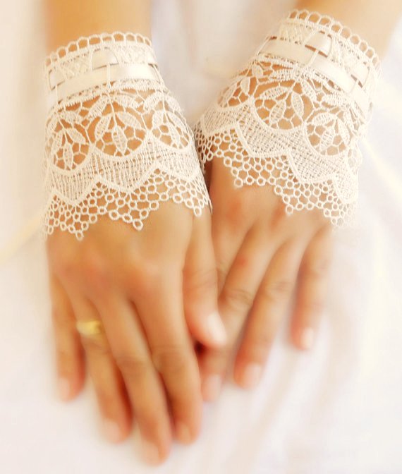 wedding-gloves-lace-cuff-bridal-cuff-ivory-cuff-lace-cuffs-lace-wedding-accessory-bridal-accessory-f-f75011 35 Elegant Design Of Bridal Gloves And Tips On Wearing It In Your Wedding