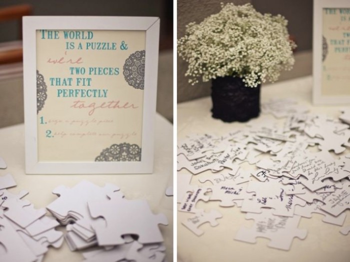 Unique And Creative Guest Book Ideas For Your Wedding Day 7 wedding-guest-book-alternative-puzzle-guest-sign-in__full