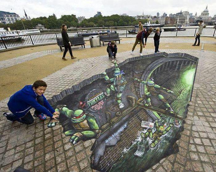♥ Ninja Turtles Street 3D Art ♥