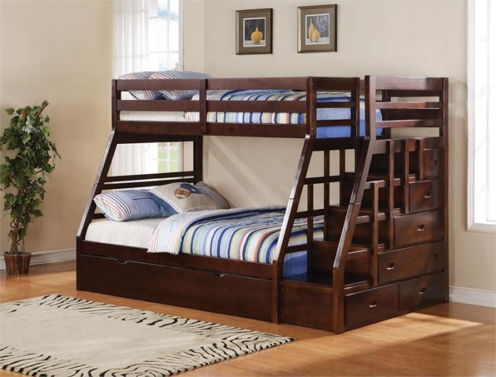 AC37015TwinFullBunkBedStairs Make Your Children's Bedroom Larger Using Bunk Beds