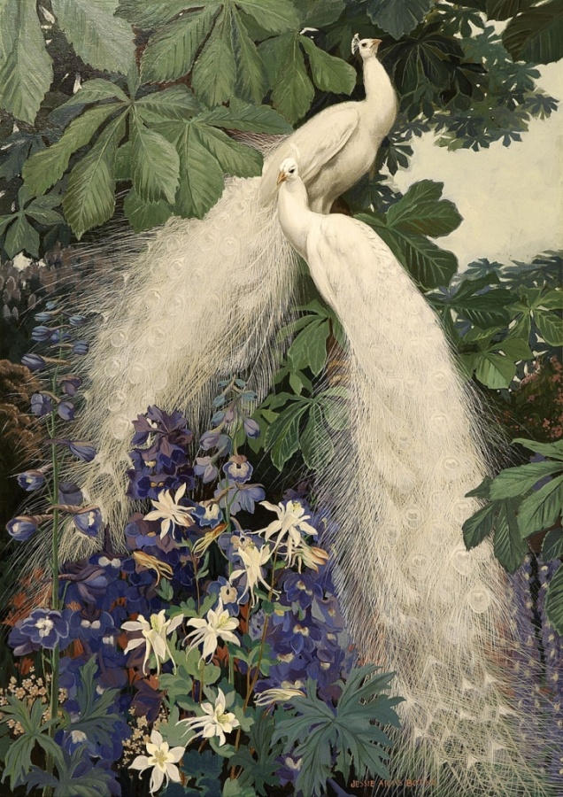 Weird Peacocks Wear Wedding Dresses 9 Botke_Jessie_Arms-Peacocks_and_Delphiniums