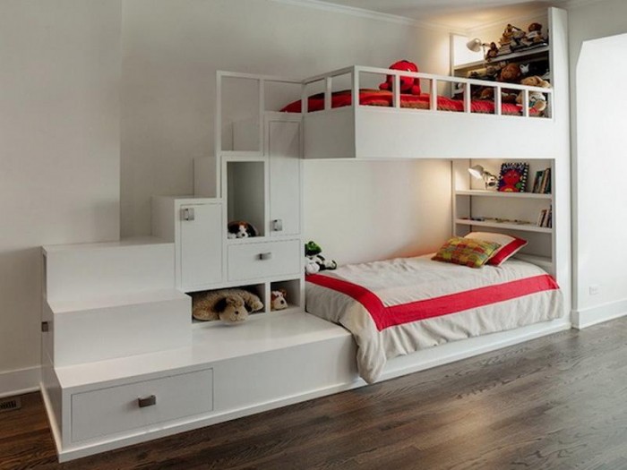 Bunk-Bed-with-Stairs-Ideas Make Your Children's Bedroom Larger Using Bunk Beds