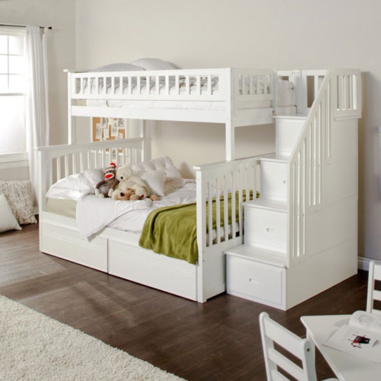 Bunk-Bed-with-Stairs Make Your Children's Bedroom Larger Using Bunk Beds