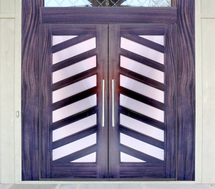 Contemporary-front-doors-with-diagonal-detailing It Is Not Just a Front Door, It Is a Gate