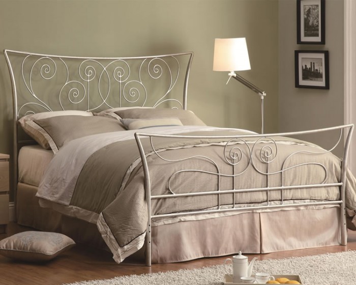 Contemporary_Silver_Metal_Bed_300252_Coaster_Furniture Luxury Designs For Beds Made Of Metal