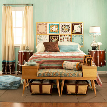 Creative-and-Cheap-Bedroom-Headboard-Decoration-Ideas-10-Hanky-Panky 17 Wonderful Ideas For Vintage Bedroom Style