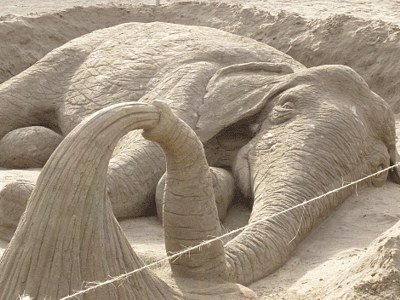 Elephant-sand-Art
