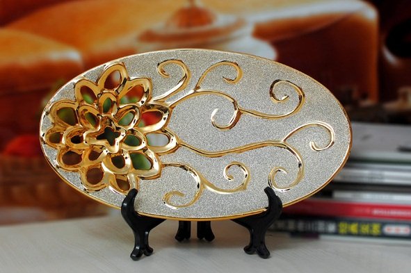 Free-Shipping-Ceramic-Decorative-Plate-Porcelain-Gold-and-Silver-Plated-Frosted-Silver-Hollow-Out-Carvings-17