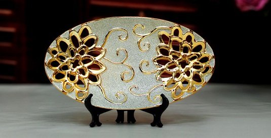 Free-Shipping-Ceramic-Decorative-Plate-Porcelain-Gold-and-Silver-Plated-Frosted-Silver-Hollow-Out-Carvings-19