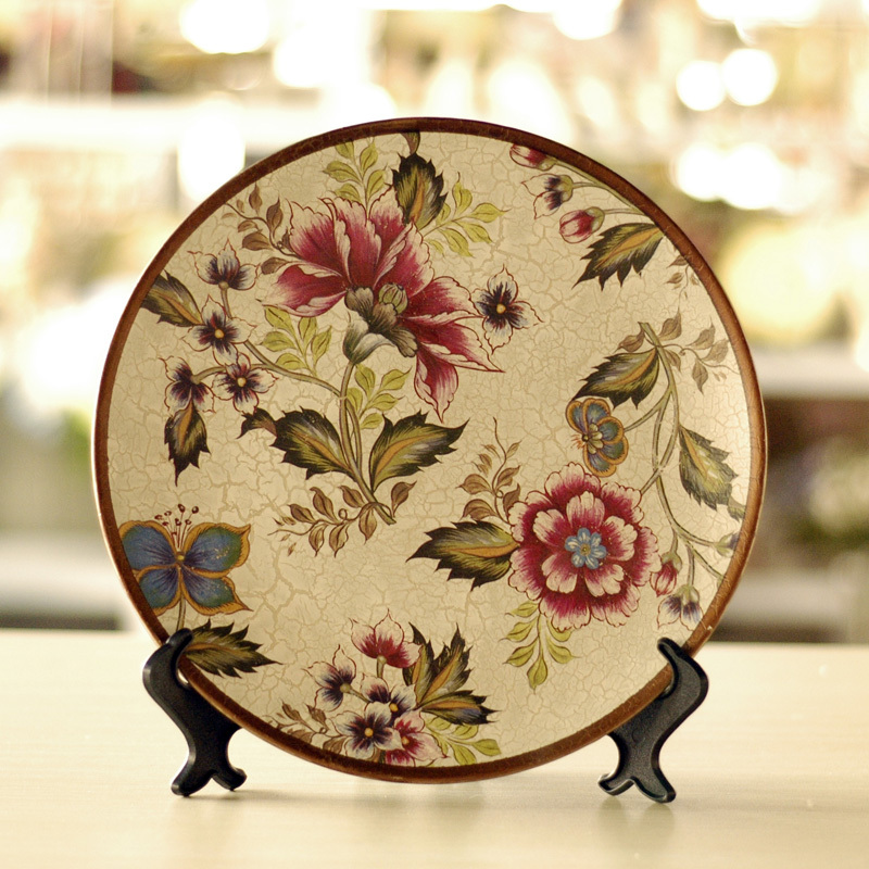 Hand-Painted-Fashion-butterflies-crafts-ceramic-decoration-plate-belt-rack