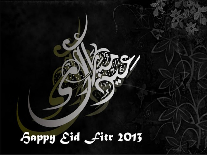 Happy-Eid-Al-Fitr-wallpapers-2013-Black-white 60 Best Greeting Cards for Eid al-Fitr